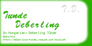 tunde deberling business card